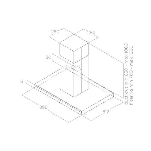 Elica Adéle BL MAT / A / 90 Απορροφητήρας Καμινάδα 90cm Μαύρος