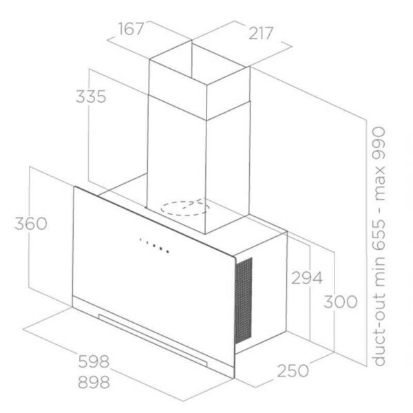 Elica Aplomb WH/A/90 Απορροφητήρας Καμινάδα 90cm Λευκός