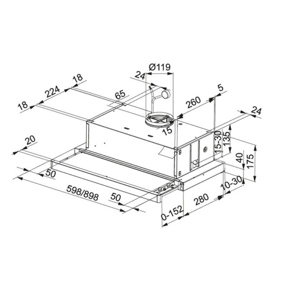 Franke Flexa FTC 612 XS Συρόμενος Απορροφητήρας 60cm Inox