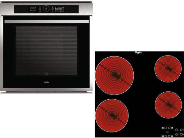Whirlpool AKZM 8660 IX + AKT 8090/NE Φούρνος άνω Πάγκου 73lt με Κεραμικές Εστίες Π59.5εκ. Inox