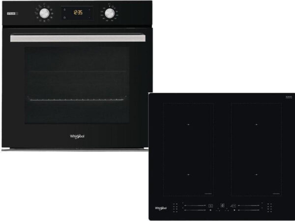 Whirlpool OAS KC8V1 BLG + WL S8560 AL Φούρνος άνω Πάγκου 71lt με Επαγωγικές Εστίες Π59.5εκ. Μαύρος