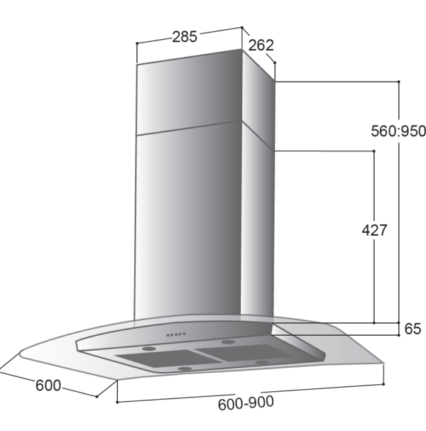 La Germania Isola I2 V2 90 Απορροφητήρας Νησίδα 90cm Inox