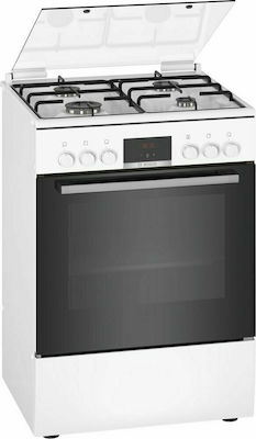 Bosch HXN390D20L Κουζίνα 66lt με Εστίες Υγραερίου Π60εκ. Λευκή