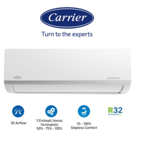 Carrier Superia 42QHB012D8SP/38QHG012D8SP Κλιματιστικό Inverter 12000 BTU A++/A+ με Ιονιστή