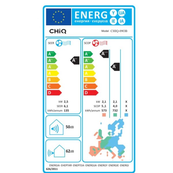 CHiQ 24OB Κλιματιστικό Inverter 24000 BTU A++/A+ με Ιονιστή και WiFi