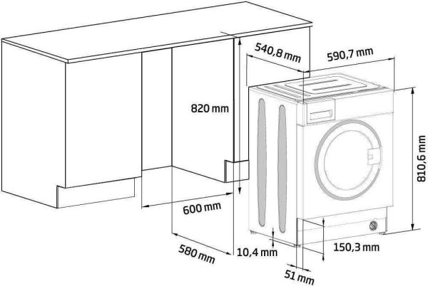 Beko Εντοιχιζόμενο Πλυντήριο Ρούχων 7kg 1200 Στροφών WITC7612B0W