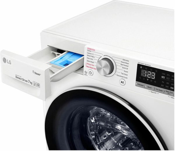 LG Πλυντήριο Ρούχων Inverter Direct Drive 7kg με Ατμό 1200 Στροφών F2WN4S7S0