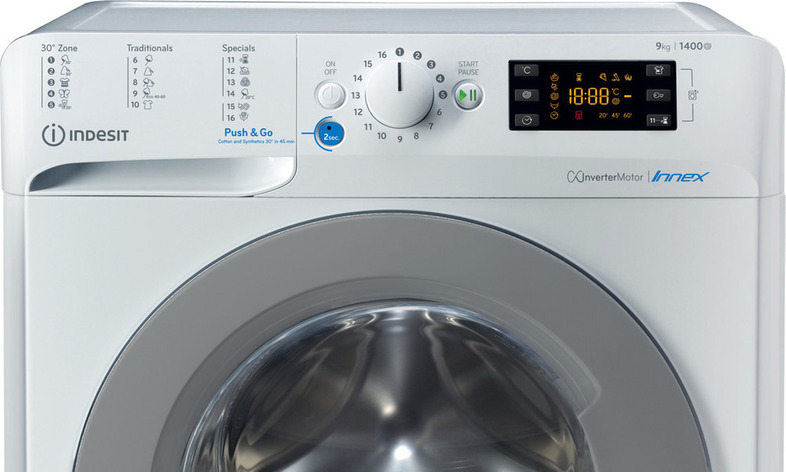 Indesit Πλυντήριο Ρούχων 9kg 1400 Στροφών BWE 91484X WS EU N F162157