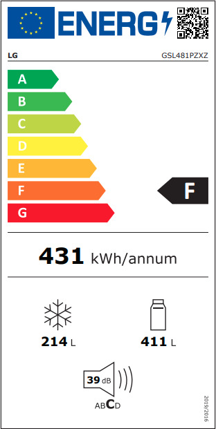 LG GSL481PZXZ Ψυγείο Ντουλάπα 625lt Total NoFrost Υ179xΠ91.2xΒ73.8εκ. Inox