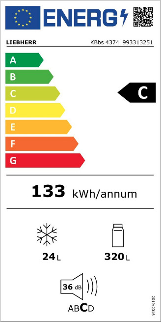 Liebherr KBbs 4374 Premium BioFresh Μονόπορτο Ψυγείο 344lt Υ185xΠ60xΒ66.5εκ. Inox