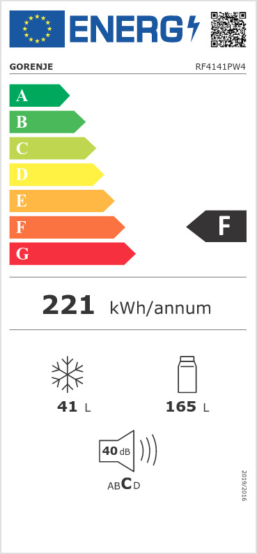 Gorenje RF4141PW4 Ψυγείο Δίπορτο 206lt Υ143.4xΠ55xΒ54.2εκ. Λευκό