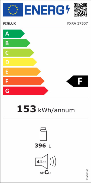 Finlux FXRA 37507 Ψυγείο Συντήρησης 396lt Υ186xΠ59.5xΒ65εκ. Λευκό