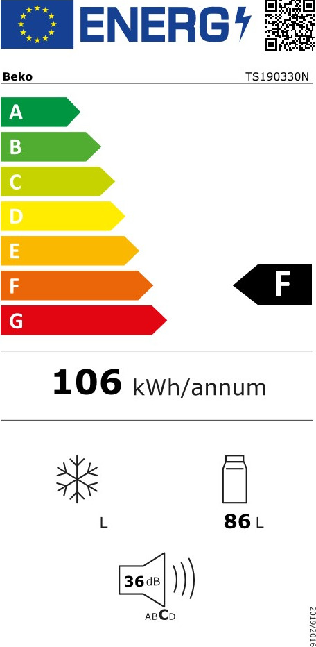 Beko TS190330N Mini Bar 86lt Υ81.8xΠ47.5xΒ50εκ. Λευκό