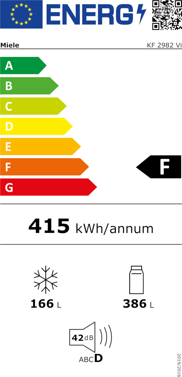 Miele KF 2982 Vi Εντοιχιζόμενο Ψυγείο Ντουλάπα 552lt NoFrost Υ212.7xΠ90.8xΒ62.9εκ. Inox