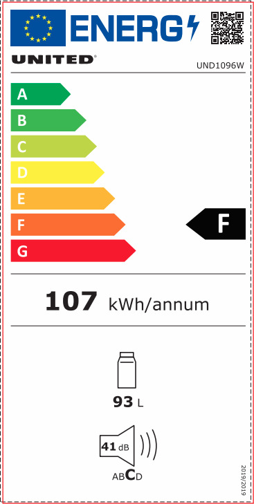 United UND1096W Mini Bar 93lt Υ85xΠ47.2xΒ45εκ. Λευκό