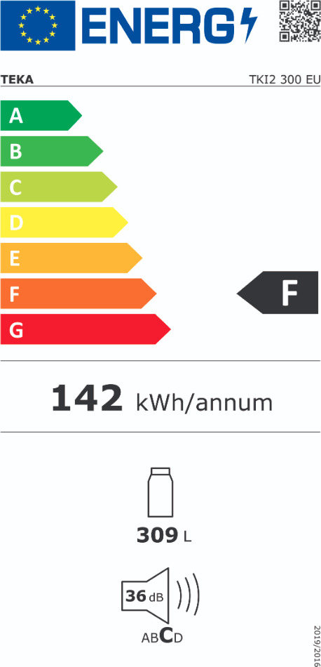 Teka TKI2 300 Εντοιχιζόμενο Ψυγείο Συντήρησης 309lt Υ177.1xΠ54.5xΒ54.3εκ. Λευκό