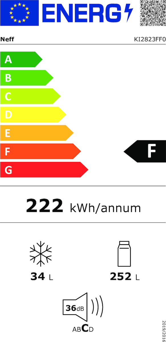 Neff KI2823FF0 Εντοιχιζόμενο Μονόπορτο Ψυγείο 286lt Υ177xΠ56xΒ55εκ. Λευκό