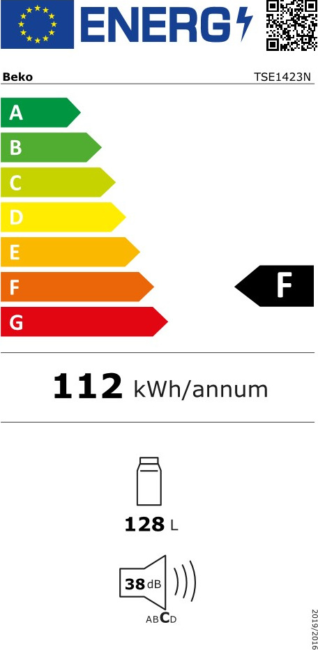 Beko TSE1423N Mini Bar 128lt Υ81.8xΠ54xΒ59εκ. Λευκό