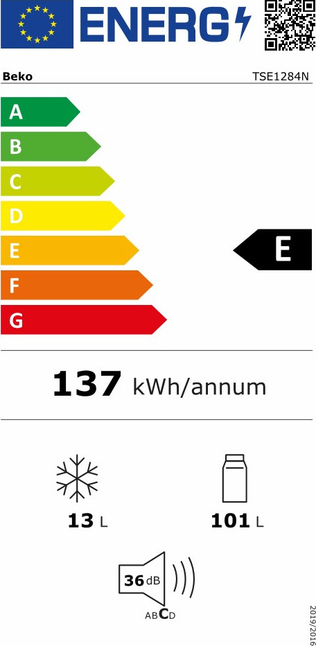 Beko TSE1284N Mini Bar 114lt Υ84xΠ54xΒ60εκ. Λευκό