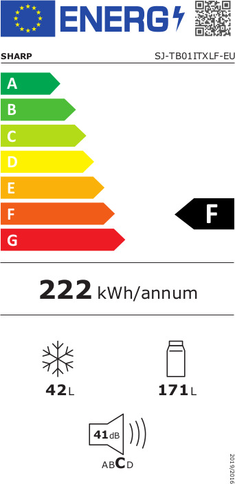 Sharp SJ-TB01ITXLF Ψυγείο Δίπορτο 213lt Υ144xΠ54xΒ57εκ. Inox