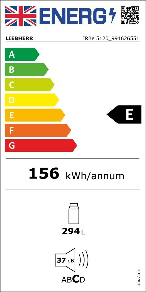 Liebherr IRBe 5120 Plus Εντοιχιζόμενο Ψυγείο Συντήρησης 294lt Υ178.8xΠ57xΒ55εκ. Λευκό