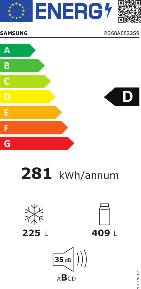 Samsung RS68A8822S9 Ψυγείο Ντουλάπα 634lt Total NoFrost Υ178xΠ91.2xΒ71.6εκ. Inox