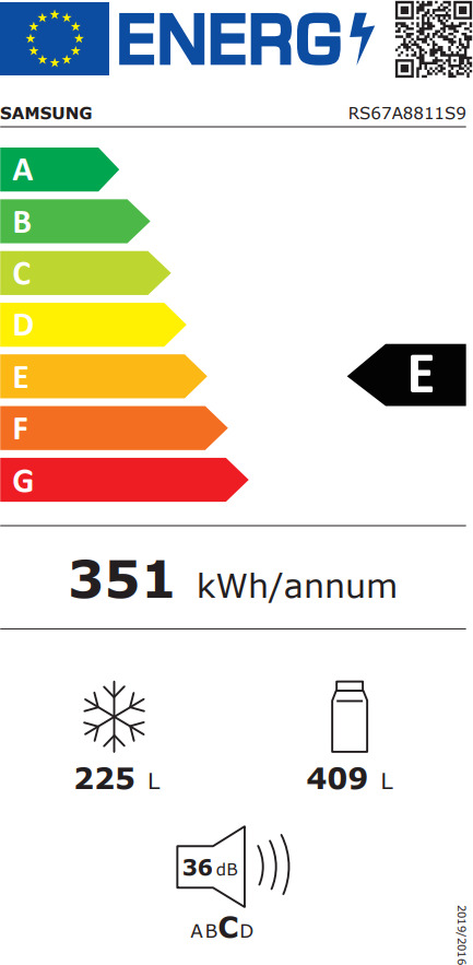 Samsung RS67A8811S9 Ψυγείο Ντουλάπα 634lt NoFrost Υ178xΠ91.2xΒ71.6εκ. Inox