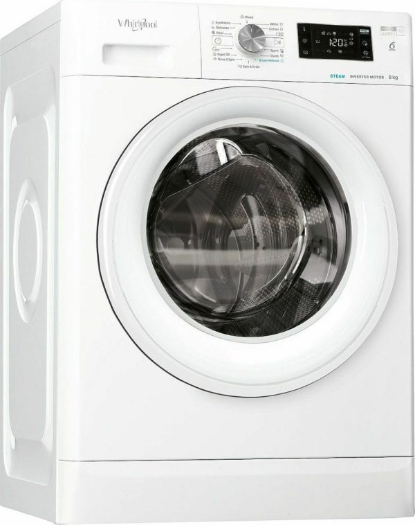 Whirlpool Πλυντήριο Ρούχων 8kg με Ατμό 1200 Στροφών FFB 8258 WV EE