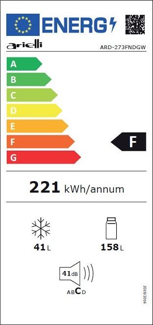 Arielli ARD-273 FNDGW Ψυγείο Δίπορτο 199lt Υ143xΠ55xΒ55εκ. Inox