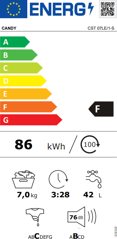 Candy Πλυντήριο Ρούχων Άνω Φόρτωσης 7kg 1000 Στροφών CST 07LE/1-S CST 07LE/1-S