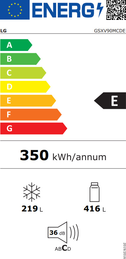 LG GSXV90MCDE Ψυγείο Ντουλάπα 635lt Total NoFrost Υ179xΠ91.3xΒ73.5εκ. Μαύρο