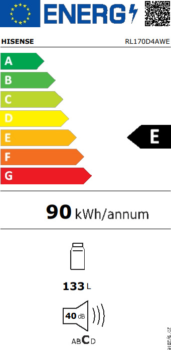 Hisense RL170D4AWE Ψυγείο Συντήρησης 133lt Υ85xΠ55xΒ57εκ.