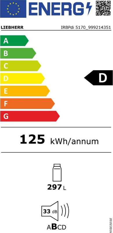 Liebherr IRBPdi 5170 Εντοιχιζόμενο Ψυγείο Συντήρησης 297lt Υ177xΠ57xΒ55εκ. Λευκό