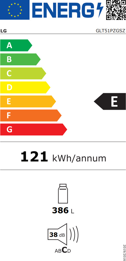 LG GLT51PZGSZ Ψυγείο Συντήρησης 386lt Υ185xΠ59xΒ70.7εκ. Inox