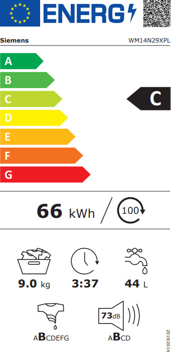 Siemens Πλυντήριο Ρούχων 9kg 1400 Στροφών WM14N29XPL