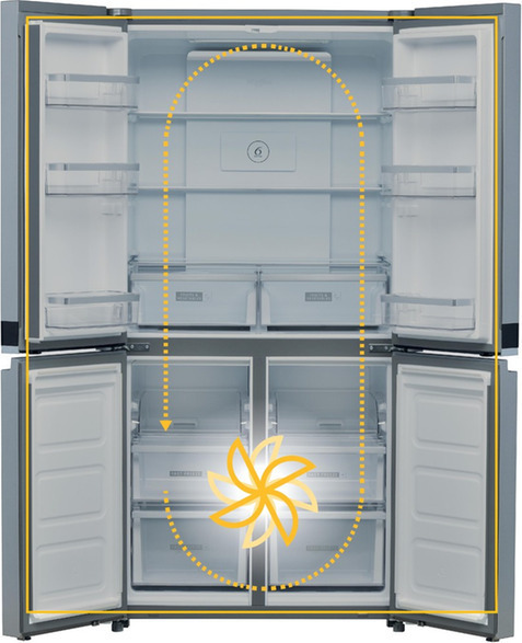 Whirlpool WQ9 E1L Ψυγείο Ντουλάπα 610lt Total NoFrost Υ187.5xΠ90.9xΒ76.7εκ. Inox