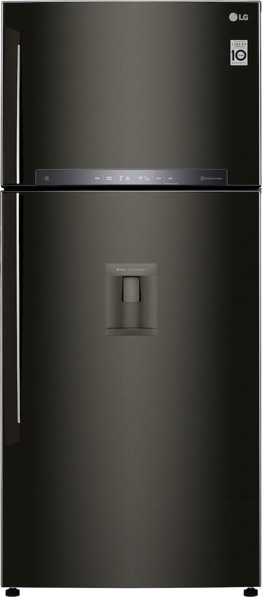 LG GTF744BLPZD Ψυγείο Δίπορτο 509lt Total NoFrost Υ180xΠ78xΒ73εκ. Μαύρο