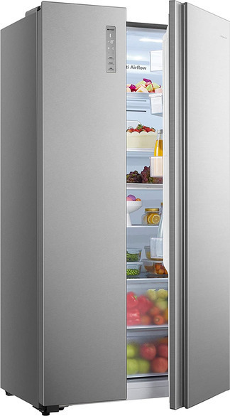 Hisense RS677N4BIE Ψυγείο Ντουλάπα 519lt Total NoFrost Υ178.6xΠ91xΒ64.3εκ. Inox