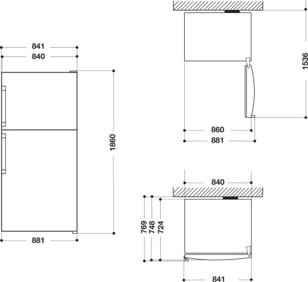 Whirlpool W84TE 72 X AQUA 2 Ψυγείο Δίπορτο 587lt Total NoFrost Υ186xΠ84xΒ75εκ. Inox