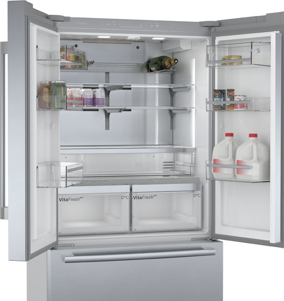 Bosch KFF96PIEP Ψυγείο Ντουλάπα 573lt NoFrost Υ183xΠ90.5xΒ70.6εκ. Inox