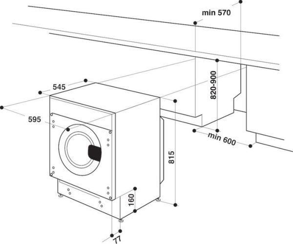 Whirlpool Εντοιχιζόμενο Πλυντήριο Ρούχων 8kg 1400 Στροφών BI WMWG 81484E EU