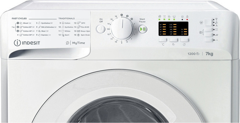 Indesit Πλυντήριο Ρούχων 7kg 1200 Στροφών MTWA 71252 W EE