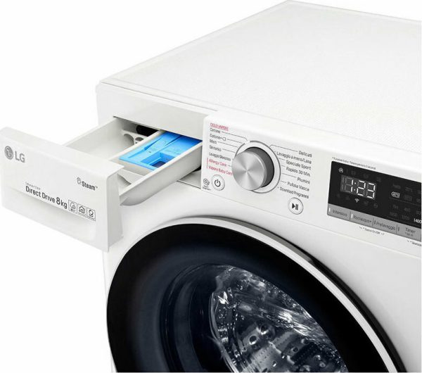 LG Πλυντήριο Ρούχων Inverter Direct Drive 8kg με Ατμό 1400 Στροφών F4WV508S0E