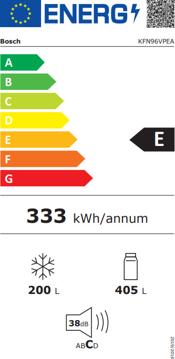 Bosch KFN96VPEA Ψυγείο Ντουλάπα 605lt Total NoFrost Υ183xΠ91xΒ73.1εκ. Inox