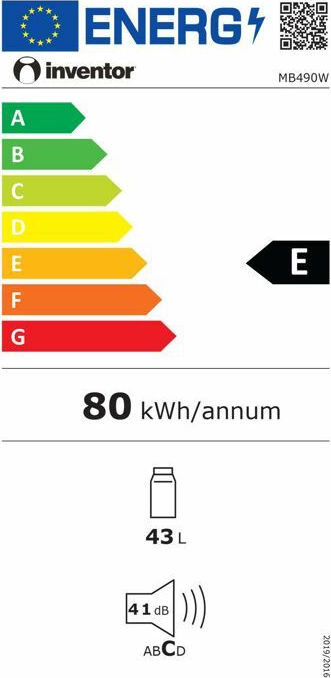 Inventor MB490W Ψυγείο Συντήρησης 43lt Υ49.2xΠ47.2xΒ45εκ. Λευκό