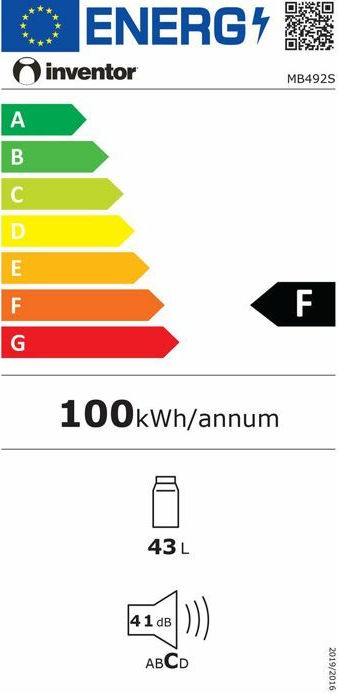 Inventor MB492S Ψυγείο Συντήρησης 43lt Υ49.2xΠ47.2xΒ45εκ. Inox