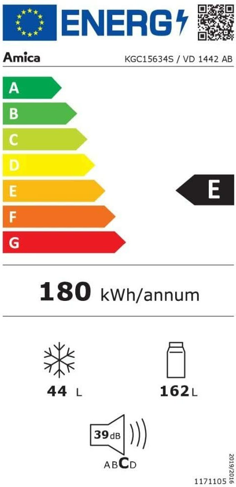 Amica KGC 15634 S Retro Ψυγείο Δίπορτο Υ144xΠ55xΒ61.5εκ.