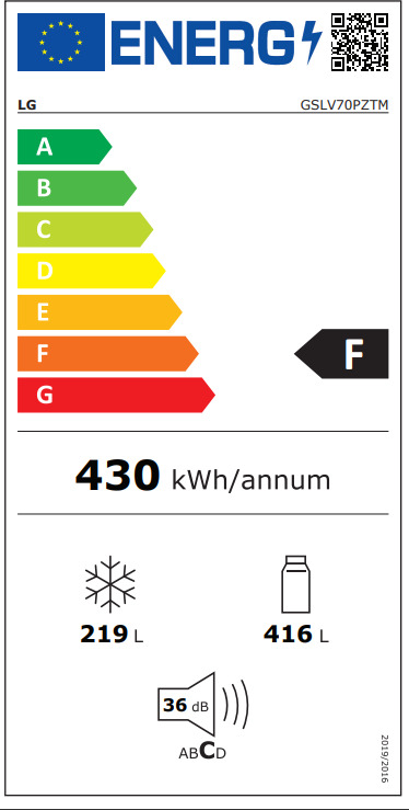 LG GSLV70PZTM Ψυγείο Ντουλάπα 635lt Total NoFrost Υ179xΠ91.3xΒ73.5εκ. Inox