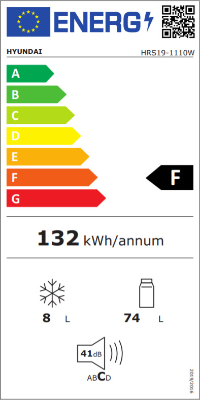 Hyundai HRS19-1110W Mini Bar 82lt Υ82.1xΠ48xΒ50εκ. Λευκό