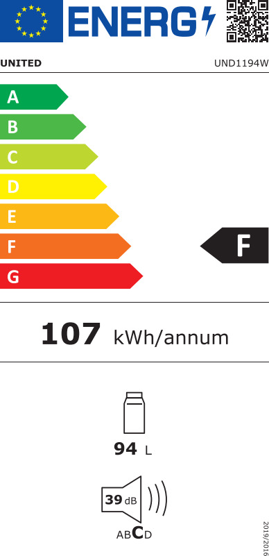 United UND1194W Ψυγείο Συντήρησης 94lt Υ84xΠ47.5xΒ44.7εκ. Λευκό